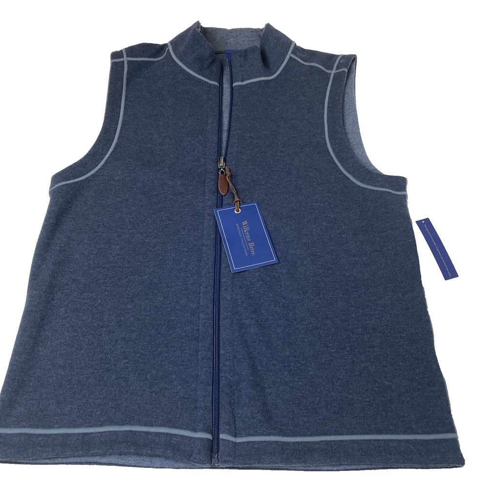 New Wilkens Bros. Heritage Collection Sweater Vest Mens S Blue $58 Golf NWT